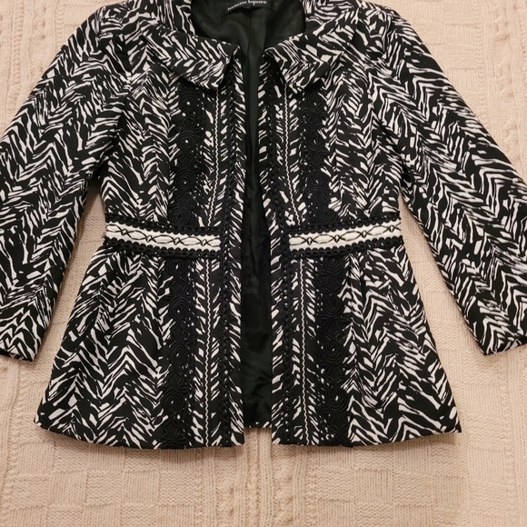 Nanette Lepore Dress Coat Black and White design 0 - Picture 2 of 11